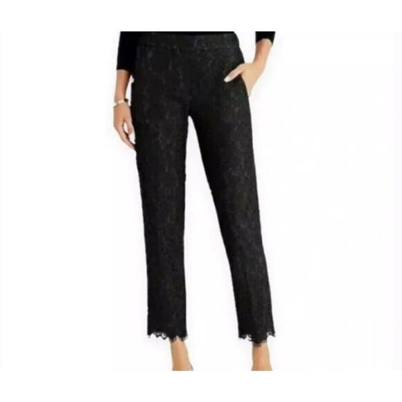 J. Crew Easy Pant in Black Lace Size 2 Classic Preppy Career - Picture 2 of 8